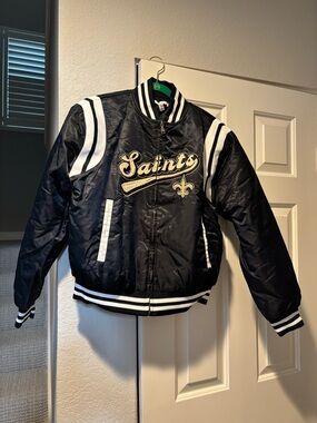 Saints Black & White Varsity Bomber Jacket
